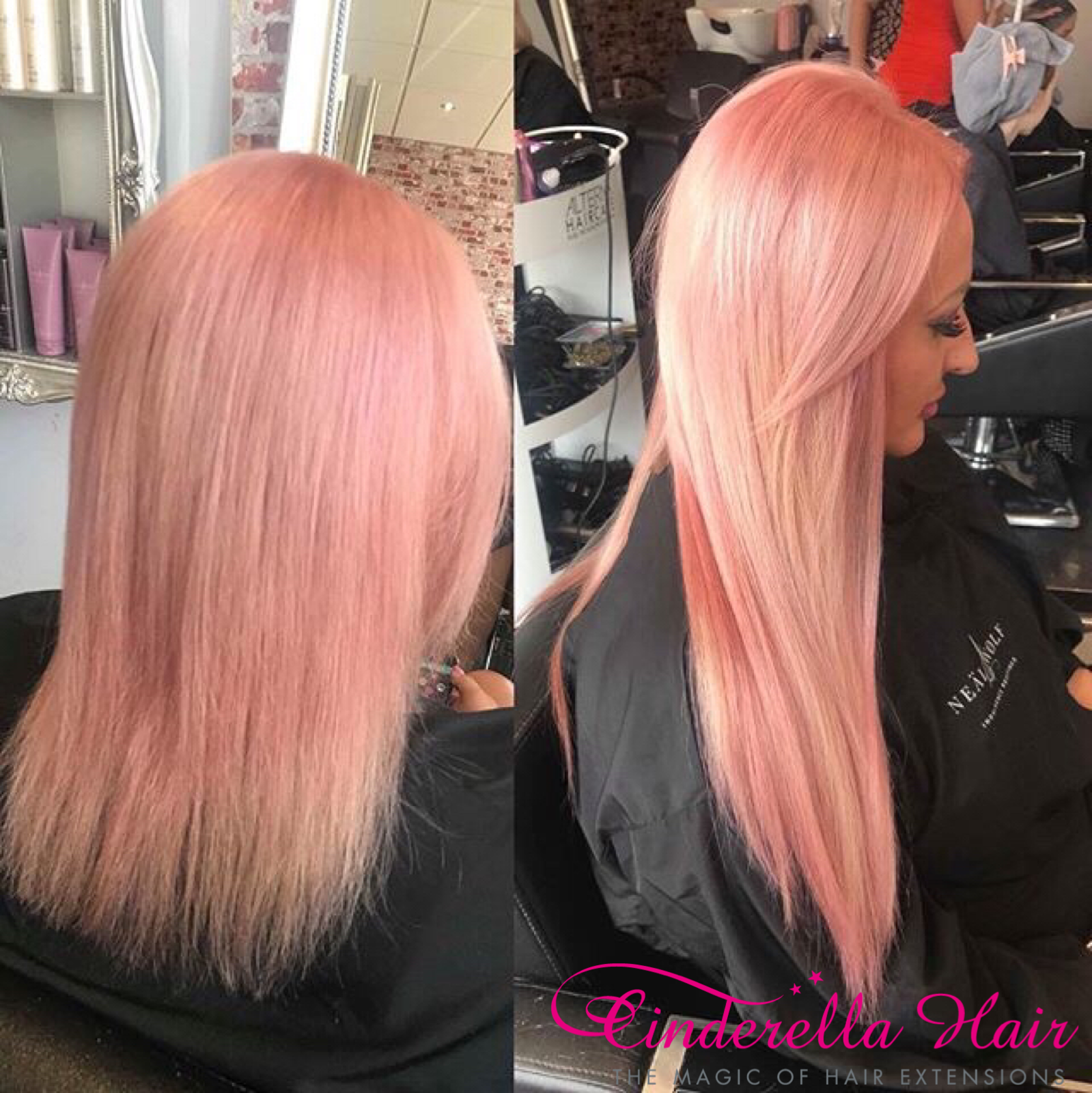 pink hair extensions