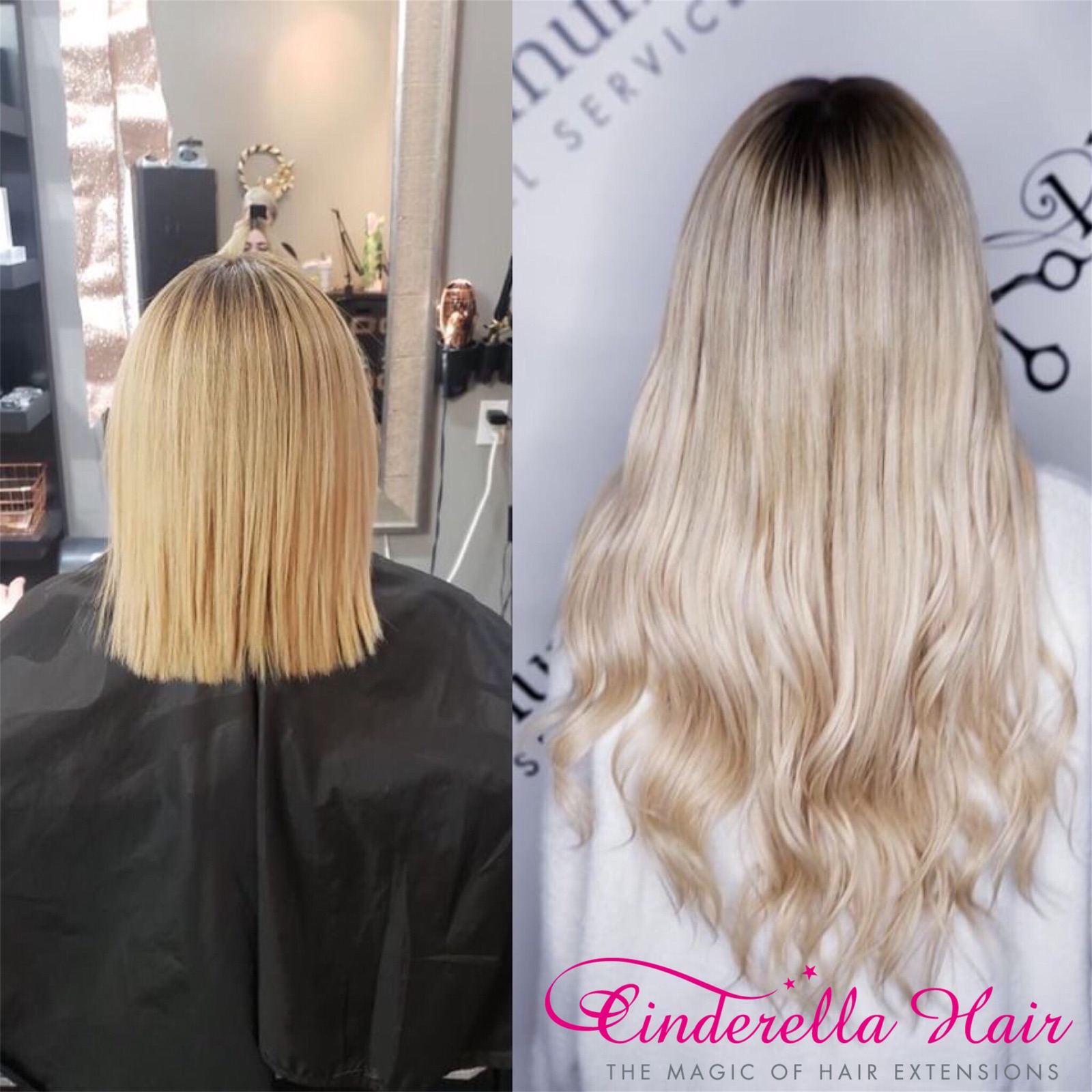 Cinderella Hair Extensions Before After 